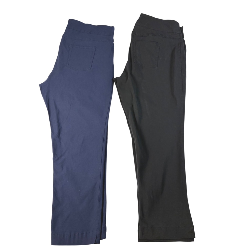 Slimsation Classic Timeless Stretch Pull On Pants Bundle in Navy and‎  Black 20W